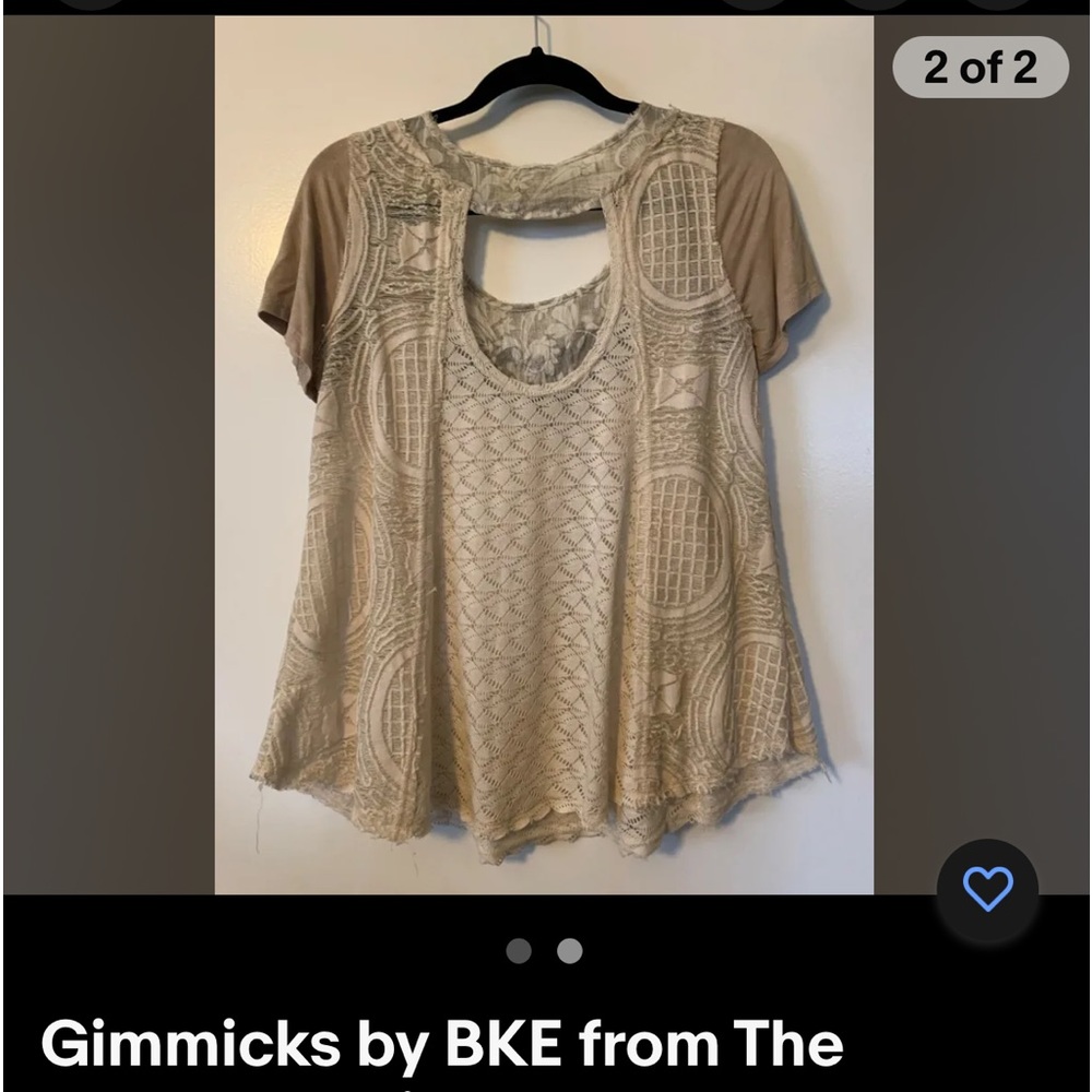 - Gimmicks BKE the Buckle Shirt Medium Lace Top